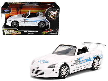 2001 Honda S2000 Convertible White with Graphics "Fast & Furious Remix - 25th Anniversary" Series 1/32 Diecast Model Car by Jada <h2>2001 Jada</h2> <p>High-quality perfect for collectors and enthusias