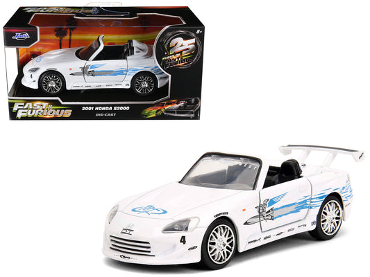 2001 Honda S2000 Convertible White with Graphics "Fast & Furious Remix - 25th Anniversary" Series 1/32 Diecast Model Car by Jada <h2>2001 Jada</h2> <p>High-quality perfect for collectors and enthusias