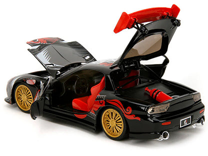 1993 Mazda RX-7 Black with Graphics "Lab Monkeys" Saru Diecast Figure "Hollywood Rides" Series 1/24 Model Car by Jada <h2>1993 Jada</h2> <p>High-quality perfect for collectors and enthusiasts. Feature