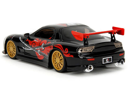 1993 Mazda RX-7 Black with Graphics "Lab Monkeys" Saru Diecast Figure "Hollywood Rides" Series 1/24 Model Car by Jada <h2>1993 Jada</h2> <p>High-quality perfect for collectors and enthusiasts. Feature