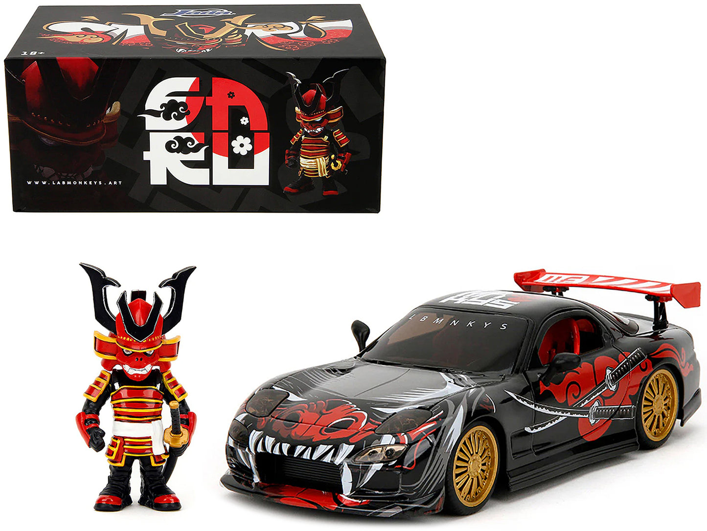 1993 Mazda RX-7 Black with Graphics "Lab Monkeys" Saru Diecast Figure "Hollywood Rides" Series 1/24 Model Car by Jada <h2>1993 Jada</h2> <p>High-quality perfect for collectors and enthusiasts. Feature