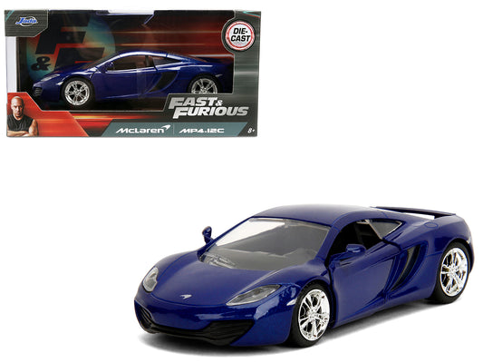 McLaren MP4.12C Blue Metallic "Furious 7" (2015) Movie "Fast & Furious" Series 1/32 T&y Diecast Model Car by Jada