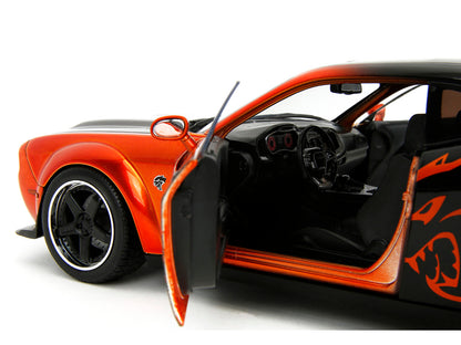 Dodge Challenger SRT Hellcat Orange Metallic and Black "Pink Slips" Series 1/18 Diecast Model Car by Jada <h2>Dodge Jada</h2> <p>High-quality perfect for collectors enthusiasts. Features detailed inte