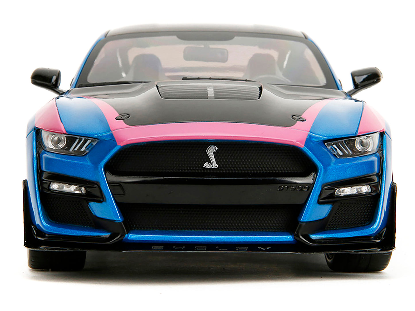 Ford Mustang Shelby GT500 Blue Metallic with Pink Stripes and Black Hood Top "Pink Slips" Series 1/18 Diecast Model Car by Jada <h2>Ford Jada</h2> <p>High-quality perfect for collectors enthusiasts. F
