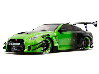Nissan GT-R (R35) Liberty Walk Body Kit 2.0 RHD (Right Hand Drive) Green and Matt Black "Pink Slips" Series 1/18 Diecast Model Car by Jada <h2>Nissan Jada</h2> <p>High-quality perfect for collectors e
