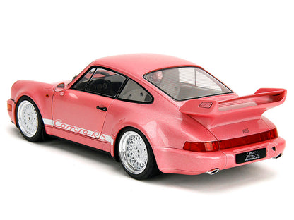 Porsche 911 Carrera RS (964) Pink Metallic with White Stripes "Pink Slips" Series 1/18 Diecast Model Car by Jada <h2>Porsche Jada</h2> <p>High-quality perfect for collectors and enthusiasts. Features