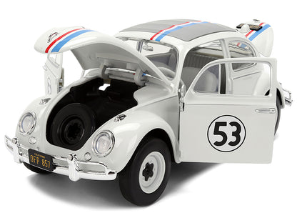 Volkswagen Beetle #53 "Herbie" White with Stripes "The Love Bug" (1968) Movie Extra Wheels 1/24 Diecast Model Car by Jada <h2>Volkswagen Jada</h2> <p>High-quality perfect for collectors and enthusiast
