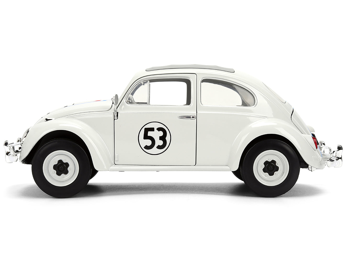 Volkswagen Beetle #53 "Herbie" White with Stripes "The Love Bug" (1968) Movie Extra Wheels 1/24 Diecast Model Car by Jada <h2>Volkswagen Jada</h2> <p>High-quality perfect for collectors and enthusiast