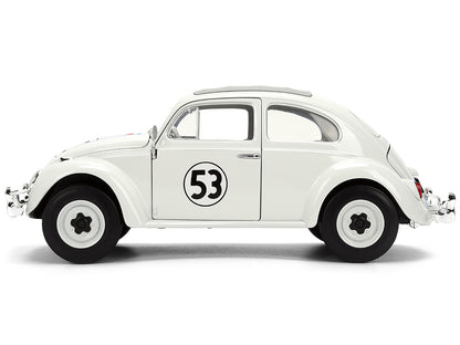 Volkswagen Beetle #53 "Herbie" White with Stripes "The Love Bug" (1968) Movie Extra Wheels 1/24 Diecast Model Car by Jada <h2>Volkswagen Jada</h2> <p>High-quality perfect for collectors and enthusiast