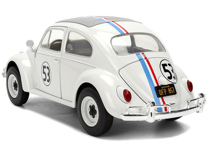 Volkswagen Beetle #53 "Herbie" White with Stripes "The Love Bug" (1968) Movie Extra Wheels 1/24 Diecast Model Car by Jada <h2>Volkswagen Jada</h2> <p>High-quality perfect for collectors and enthusiast