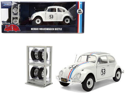 Volkswagen Beetle #53 "Herbie" White with Stripes "The Love Bug" (1968) Movie Extra Wheels 1/24 Diecast Model Car by Jada <h2>Volkswagen Jada</h2> <p>High-quality perfect for collectors and enthusiast