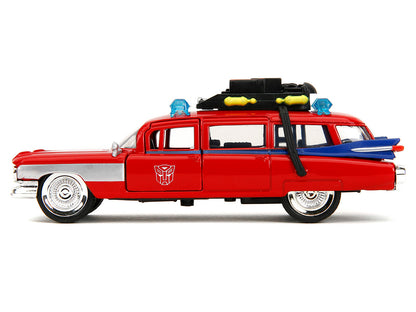 1959 Cadillac Ambulance Ecto-1 Red "Transformers" TV Series - "Ghostbusters" (1984) Movie Crossover "Hollywood Rides" 1/32 Diecast Model Car by Jada <h2>1959 Jada</h2> <p>High-quality perfect for coll