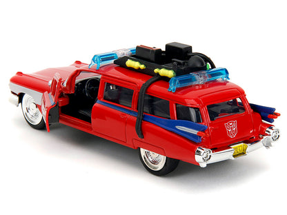 1959 Cadillac Ambulance Ecto-1 Red "Transformers" TV Series - "Ghostbusters" (1984) Movie Crossover "Hollywood Rides" 1/32 Diecast Model Car by Jada <h2>1959 Jada</h2> <p>High-quality perfect for coll