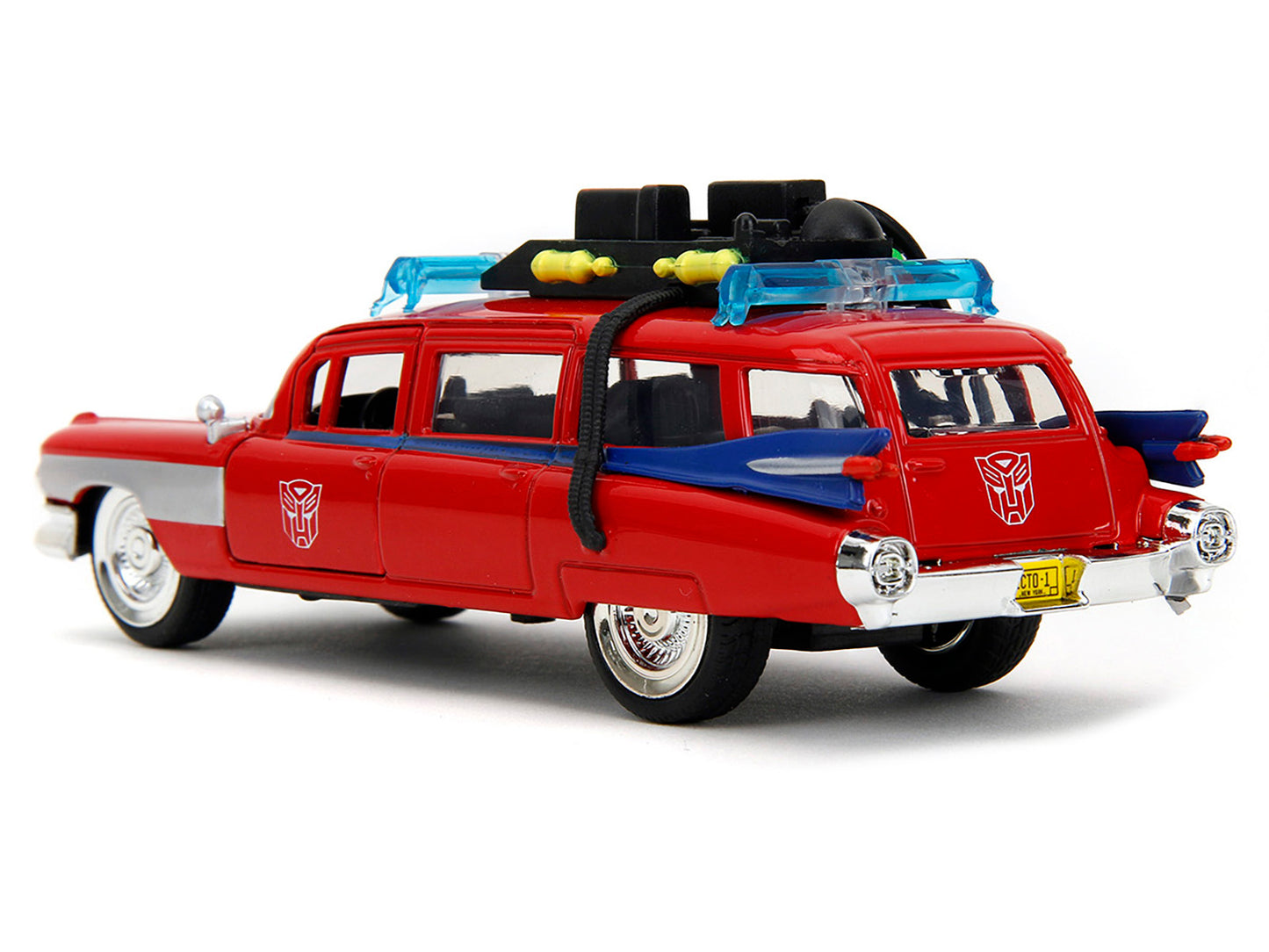 1959 Cadillac Ambulance Ecto-1 Red "Transformers" TV Series - "Ghostbusters" (1984) Movie Crossover "Hollywood Rides" 1/32 Diecast Model Car by Jada <h2>1959 Jada</h2> <p>High-quality perfect for coll