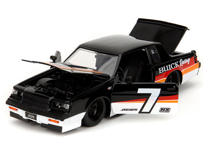 1987 Buick Grand National #7 "Buick Racing" Black and White with Stripes "Bigtime Muscle" Series 1/24 Diecast Model Car by Jada <h2>1987 Jada</h2> <p>High-quality perfect for collectors enthusiasts. F