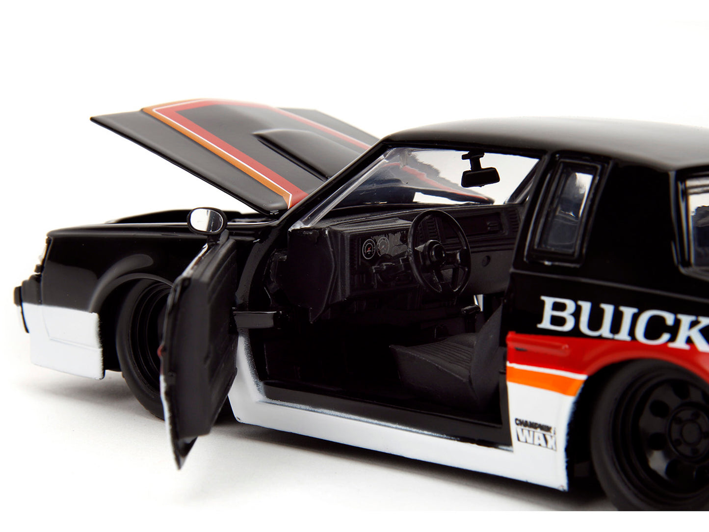 1987 Buick Grand National #7 "Buick Racing" Black and White with Stripes "Bigtime Muscle" Series 1/24 Diecast Model Car by Jada <h2>1987 Jada</h2> <p>High-quality perfect for collectors enthusiasts. F