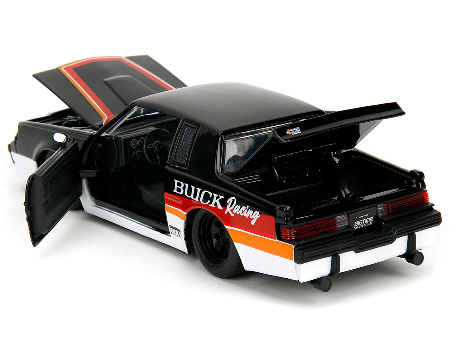 1987 Buick Grand National #7 "Buick Racing" Black and White with Stripes "Bigtime Muscle" Series 1/24 Diecast Model Car by Jada <h2>1987 Jada</h2> <p>High-quality perfect for collectors enthusiasts. F