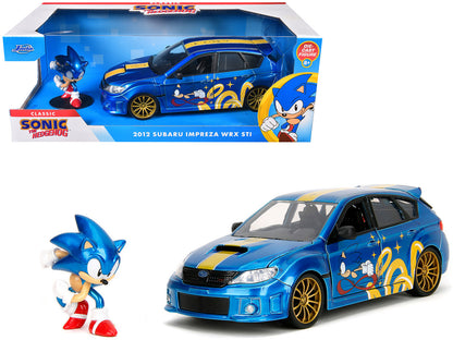 2012 Subaru Impreza WRX STI Blue Metallic with Graphics and Sonic The Hedgehog Diecast Figure "Sonic Hedgehog" "Hollywood Rides" Series 1/24 Model Car by Jada <h2>2012 Jada</h2> <p>High-quality perfec
