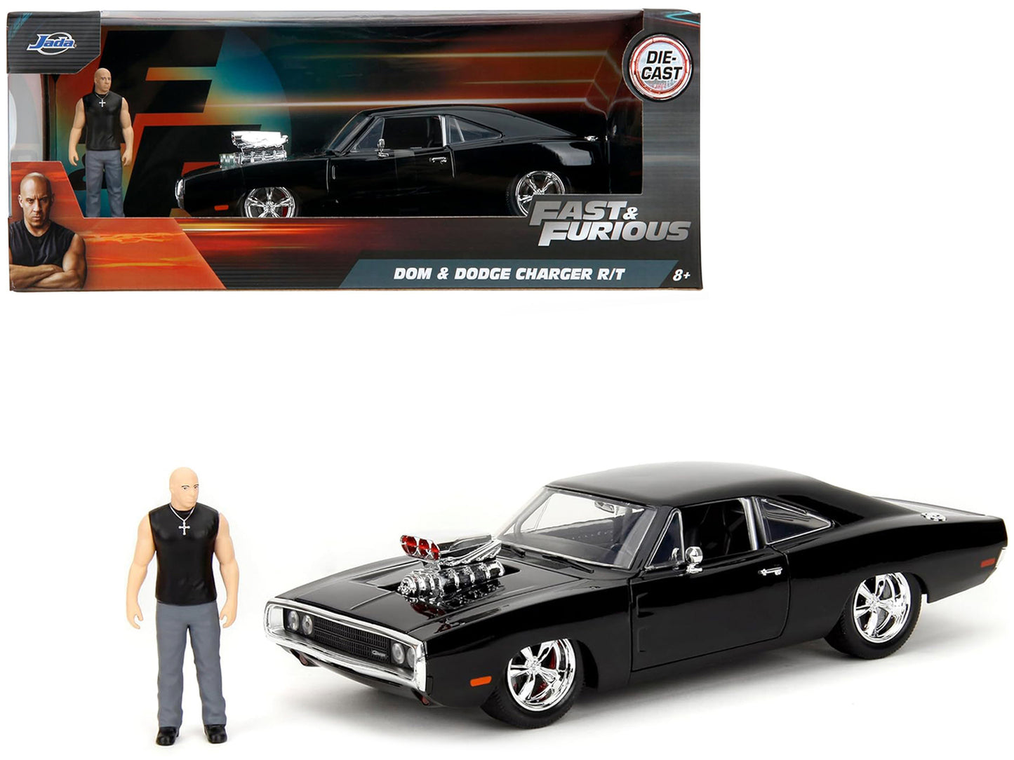 Dodge Charger R/T Black with Dom Diecast Figure "Fast & Furious" (2009) Movie "Hollywood Rides" Series 1/24 Model Car by Jada <h2>Dodge Jada</h2> <p>High-quality perfect for collectors and enthusiasts