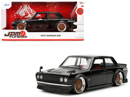 1973 Datsun 510 Black with Gold Wheels "JDM Tuners" Series 1/24 Diecast Model Car by Jada <h2>1973 Jada</h2> <p>High-quality perfect for collectors and enthusiasts. Features detailed interior exterior
