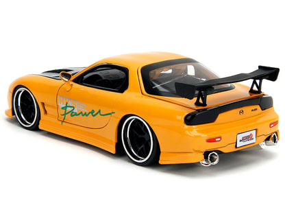 1993 Mazda RX-7 "HKS Power" Yellow with Carbon Hood "JDM Tuners" Series 1/24 Diecast Model Car by Jada <h2>1993 Jada</h2> <p>High-quality perfect for collectors and enthusiasts. Features detailed inte