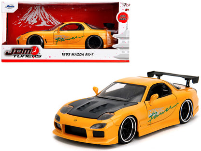 1993 Mazda RX-7 "HKS Power" Yellow with Carbon Hood "JDM Tuners" Series 1/24 Diecast Model Car by Jada <h2>1993 Jada</h2> <p>High-quality perfect for collectors and enthusiasts. Features detailed inte