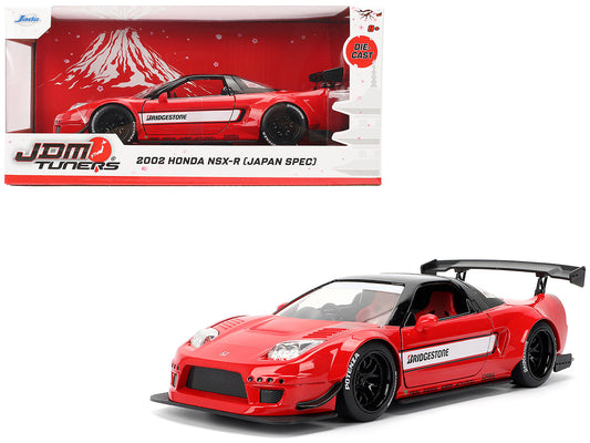 2002 Honda NSX-R RHD (Right Hand Drive) "Bridgestone" Red with Black Top and White Stripes "JDM Tuners" Series 1/24 Diecast Model Car by Jada <h2>2002 Jada</h2> <p>High-quality perfect for collectors