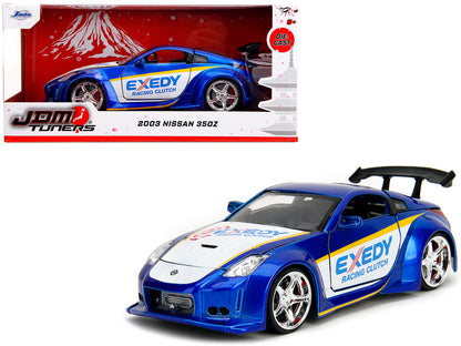 2003 Nissan 350Z "Exedy Racing Clutch" Candy Blue and White "JDM Tuners" Series 1/24 Diecast Model Car by Jada <h2>2003 Jada</h2> <p>High-quality perfect for collectors enthusiasts. Features detailed