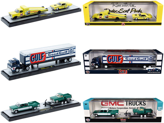 Auto Haulers Set of 3 Trucks Release 88 Limited Edition to 9600 pieces Worldwide 1/64 T&y Diecast Models by M2 Machines