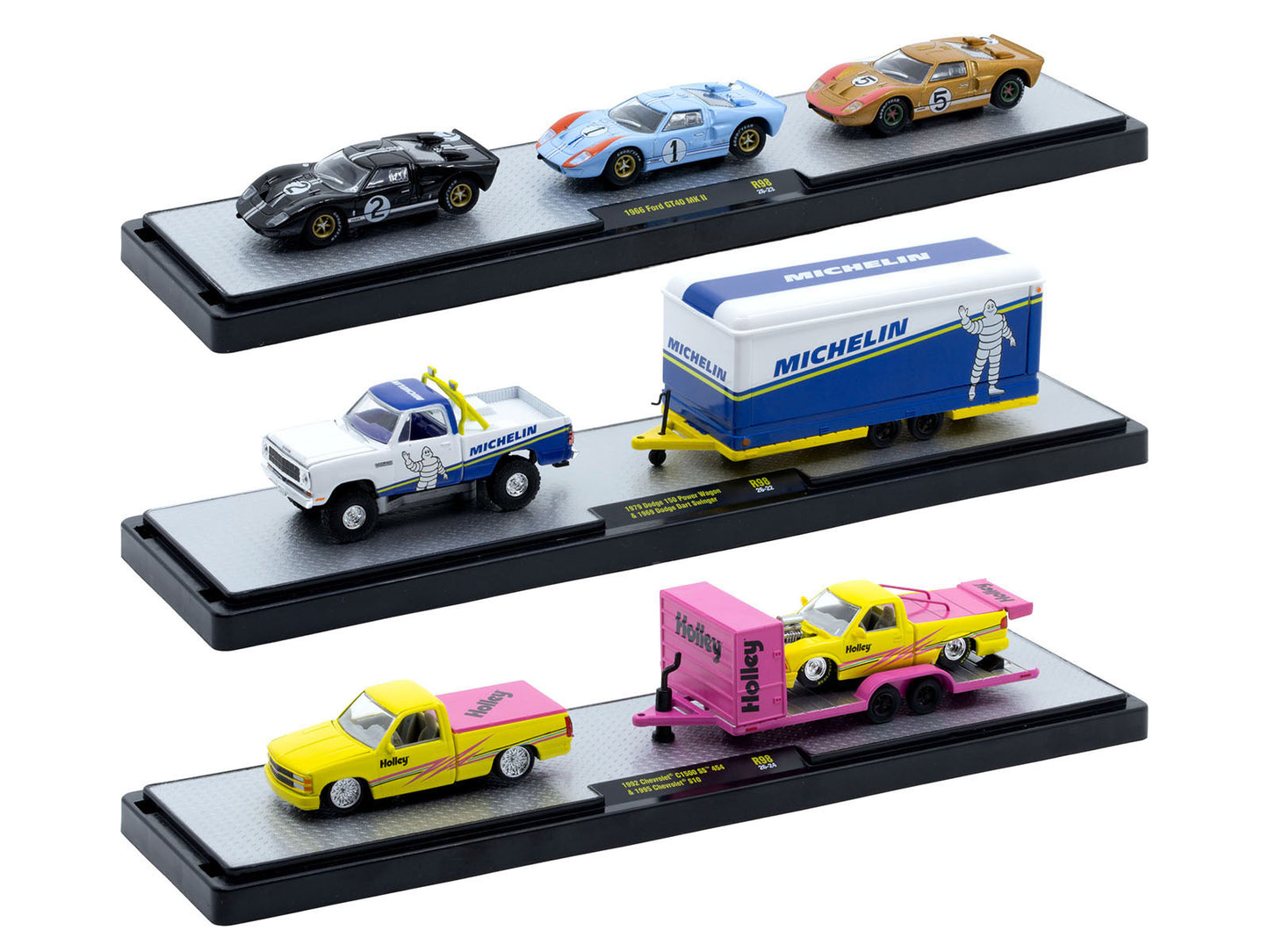 Auto Haulers Set of 3 Trucks Release 98 Limited Edition to 9400 pieces Worldwide 1/64 T&y Diecast Model by M2 Machines