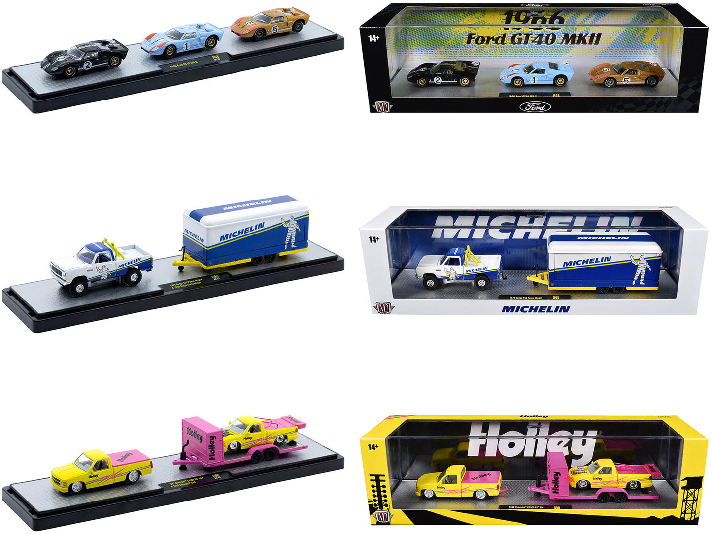 Auto Haulers Set of 3 Trucks Release 98 Limited Edition to 9400 pieces Worldwide 1/64 T&y Diecast Model by M2 Machines