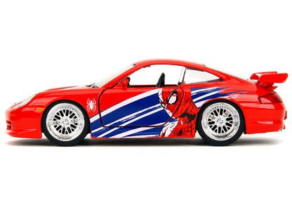 Porsche 911 GT3 RS (996) Red with Graphics "Marvel's Spider-Man" 1/32 Diecast Model Car by Jada <h2>Porsche Jada</h2> <p>High-quality perfect for collectors and enthusiasts. Features detailed interior