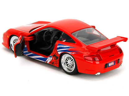 Porsche 911 GT3 RS (996) Red with Graphics "Marvel's Spider-Man" 1/32 Diecast Model Car by Jada <h2>Porsche Jada</h2> <p>High-quality perfect for collectors and enthusiasts. Features detailed interior