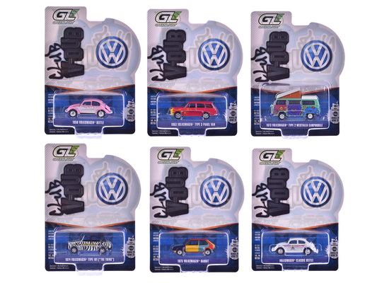 "Club Vee-Dub" Series 21 Set of 6 pieces 1/64 T&y Diecast Model Cars by Greenlight