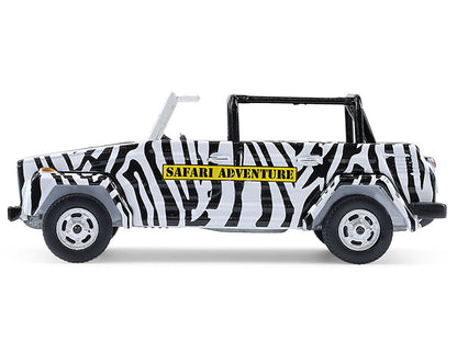 GreenLight 1974 Volkswagen Thing (Type 181) "Safari Adventure" Black and White Zebra Stripes "Club Vee-Dub" Series 21 1/64 Diecast Model Car by <h2>1974 Greenlight</h2> <p>High-quality perfect for col
