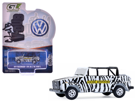 1974 Volkswagen Thing (Type 181) "Safari Adventure" Black and White Zebra Stripes "Club Vee-Dub" Series 21 1/64 T&y Diecast Model Car by Greenlight