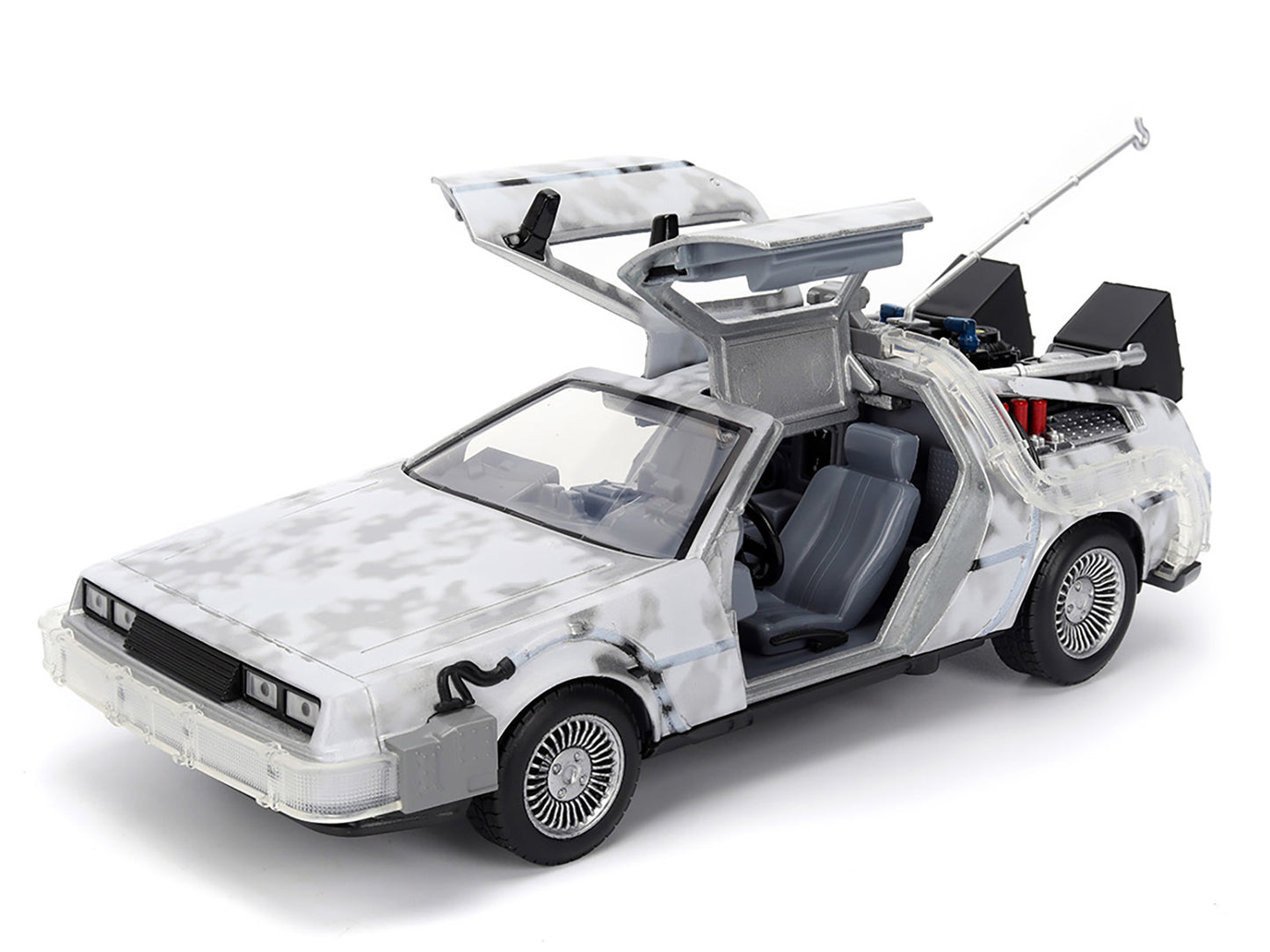DMC DeLorean Time Machine Brushed Metal (Frost Version) with Lights "Back to the Future" (1985) Movie "Hollywood Rides" Series 1/24 Diecast Model Car by Jada <h2>DMC Jada</h2> <p>High-quality perfect