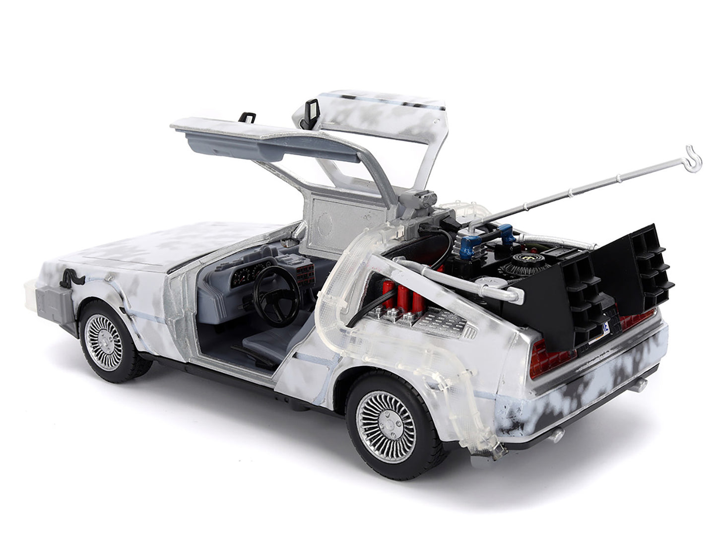 DMC DeLorean Time Machine Brushed Metal (Frost Version) with Lights "Back to the Future" (1985) Movie "Hollywood Rides" Series 1/24 Diecast Model Car by Jada <h2>DMC Jada</h2> <p>High-quality perfect