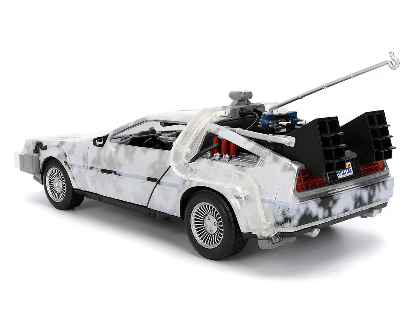 DMC DeLorean Time Machine Brushed Metal (Frost Version) with Lights "Back to the Future" (1985) Movie "Hollywood Rides" Series 1/24 Diecast Model Car by Jada <h2>DMC Jada</h2> <p>High-quality perfect