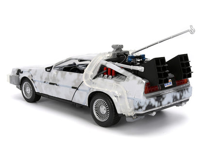 DMC DeLorean Time Machine Brushed Metal (Frost Version) with Lights "Back to the Future" (1985) Movie "Hollywood Rides" Series 1/24 Diecast Model Car by Jada <h2>DMC Jada</h2> <p>High-quality perfect