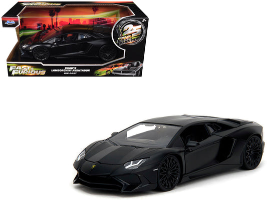 Shaw's Lamborghini Aventador Matt Black (2015) 1/24 Diecast Model Car - Jada
