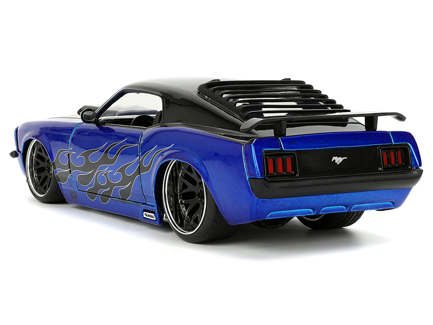 1970 Ford Mustang Boss 429 Black and Blue Metallic with Flames "Bigtime Muscle" Series 1/24 Diecast Model Car by Jada <h2>1970 Jada</h2> <p>High-quality perfect for collectors enthusiasts. Features de