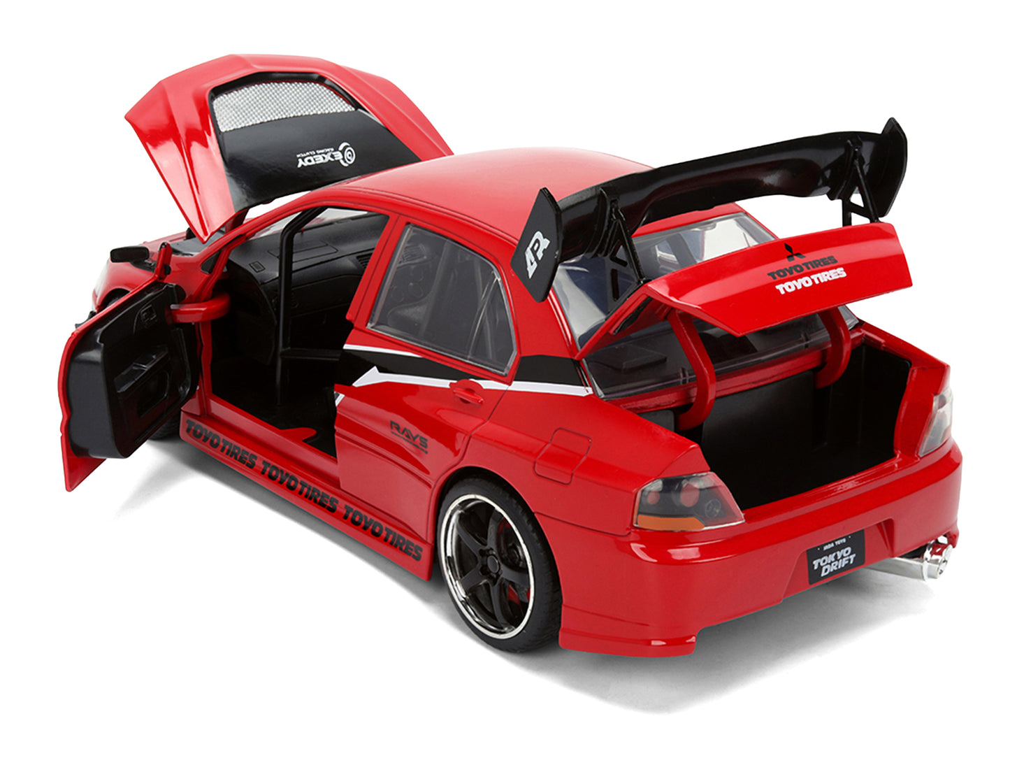 Sean's Mitsubishi Lancer Evolution IX RHD (Right Hand Drive) Red with Graphics "The Fast and the Furious: Tokyo Drift" (2006) Movie "Fast & Furious 25 Years" Series 1/24 Diecast Model Car by Jada <h2>
