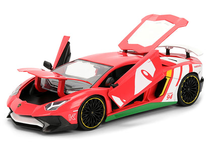 Lamborghini Aventador SV Red with Graphics and Knuckles Diecast Figure "Sonic The Hedgehog" Franchise "Hollywood Rides" Series 1/24 Model by Jada <h2>Lamborghini Jada</h2> <p>High-quality car perfect