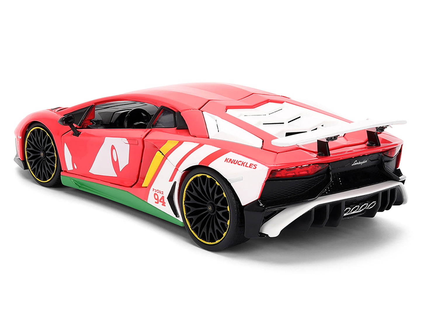 Lamborghini Aventador SV Red with Graphics and Knuckles Diecast Figure "Sonic The Hedgehog" Franchise "Hollywood Rides" Series 1/24 Model by Jada <h2>Lamborghini Jada</h2> <p>High-quality car perfect