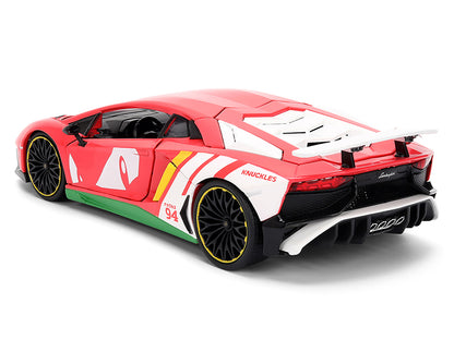 Lamborghini Aventador SV Red with Graphics and Knuckles Diecast Figure "Sonic The Hedgehog" Franchise "Hollywood Rides" Series 1/24 Model by Jada <h2>Lamborghini Jada</h2> <p>High-quality car perfect