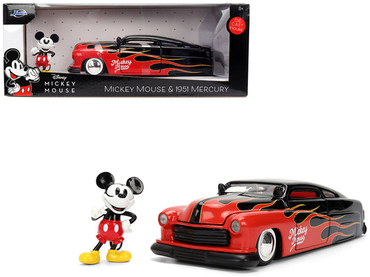 1951 Mercury Coupe Black with Flame Graphics and Red Interior Mickey Mouse Diecast Figure "Disney's Mouse" "Hollywood Rides" Series 1/24 Model Car by Jada <h2>1951 Jada</h2> <p>High-quality perfect fo