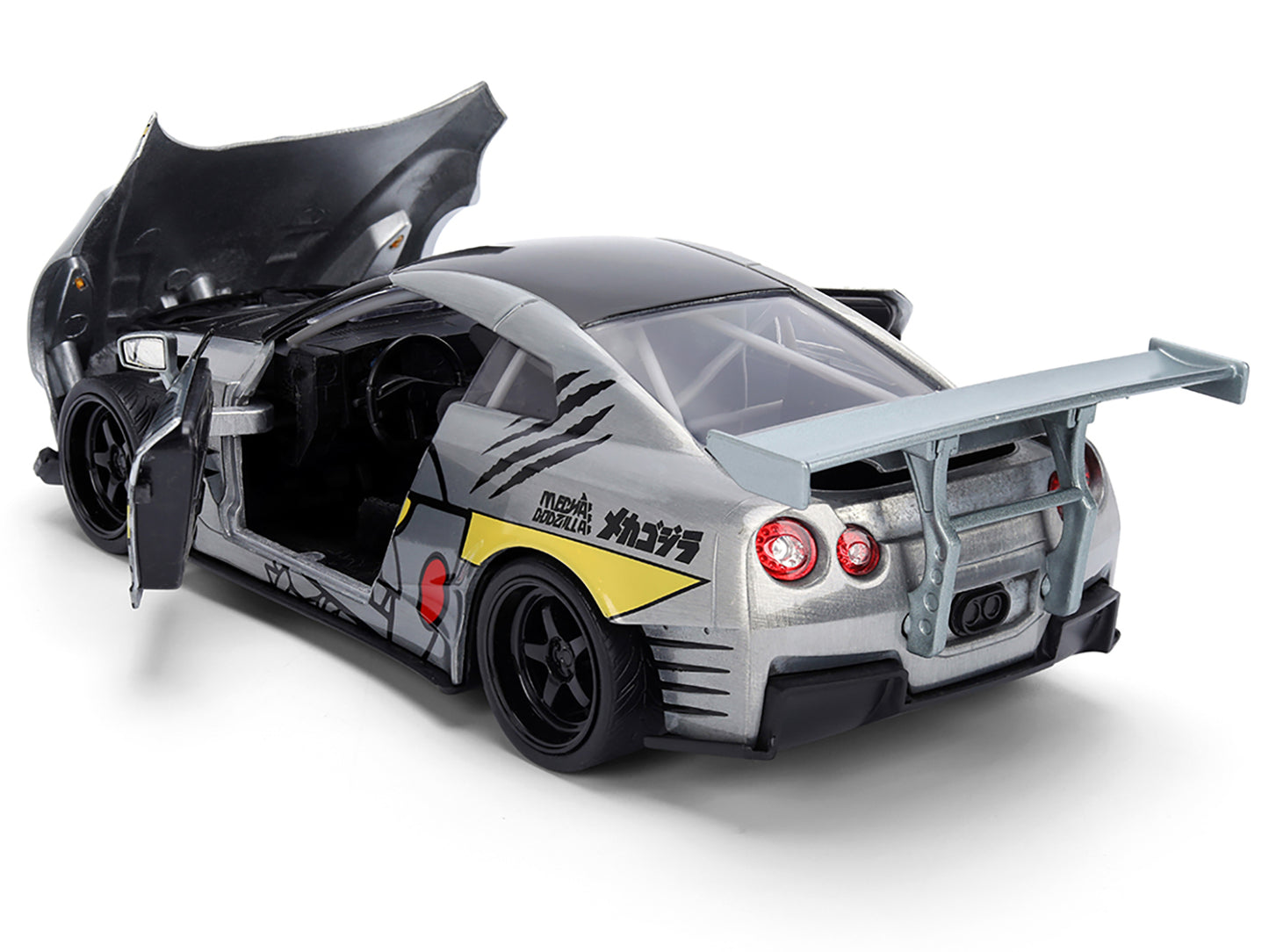 2009 Nissan GT-R (R35) Ben Sopra Brushed Metal with Black Top and Graphics Mechagodzilla Diecast Figure "Godzilla" Franchise "Anime Hollywood Rides" Series 1/24 Model by Jada <h2>2009 Jada</h2> <p>Hig