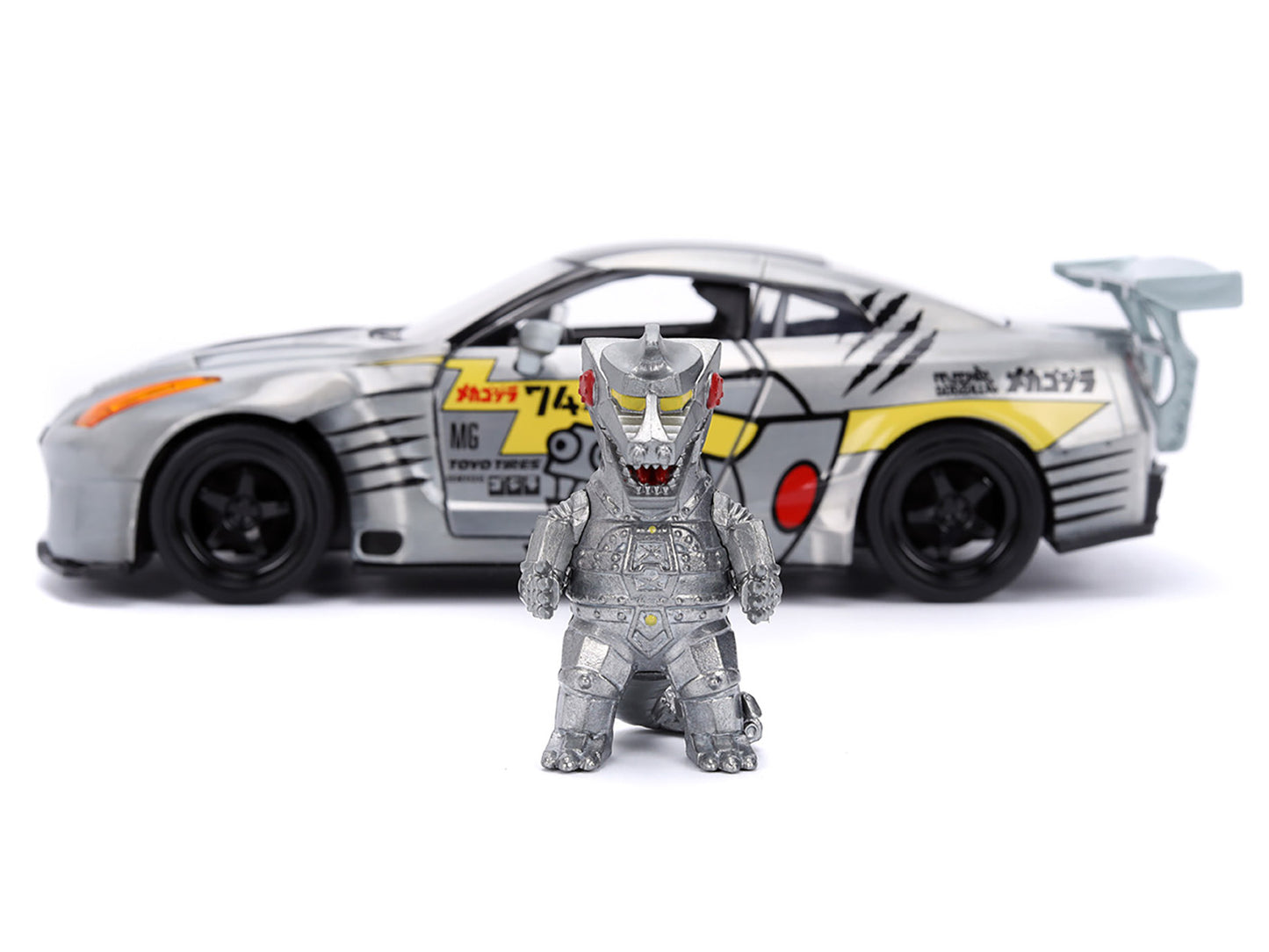2009 Nissan GT-R (R35) Ben Sopra Brushed Metal with Black Top and Graphics Mechagodzilla Diecast Figure "Godzilla" Franchise "Anime Hollywood Rides" Series 1/24 Model by Jada <h2>2009 Jada</h2> <p>Hig