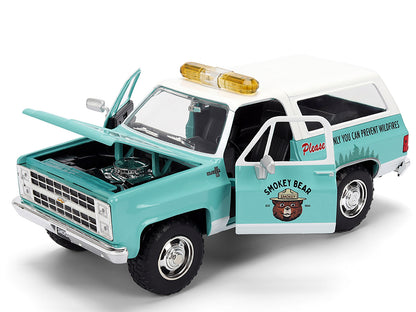 1980 Chevrolet Blazer Light Green with White Top and Graphics Smokey Bear Diecast Figure "Smokey Bear" "Hollywood Rides" Series 1/24 Model by Jada <h2>1980 Jada</h2> <p>High-quality car perfect for co